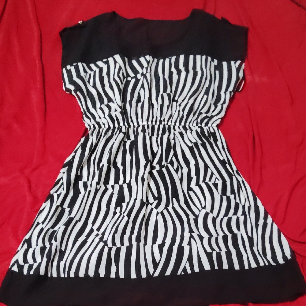 Delirious Black and White Sleeveless Sundress